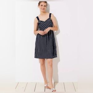 Ann Taylor LOFT Navy Blue and White Chevron
Herringbone Striped Dress